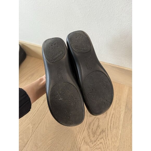 Alegria Comfort Shoes Black Gray Leather Women’s 40 9 Flats Jol Plaid Check - Picture 4 of 7